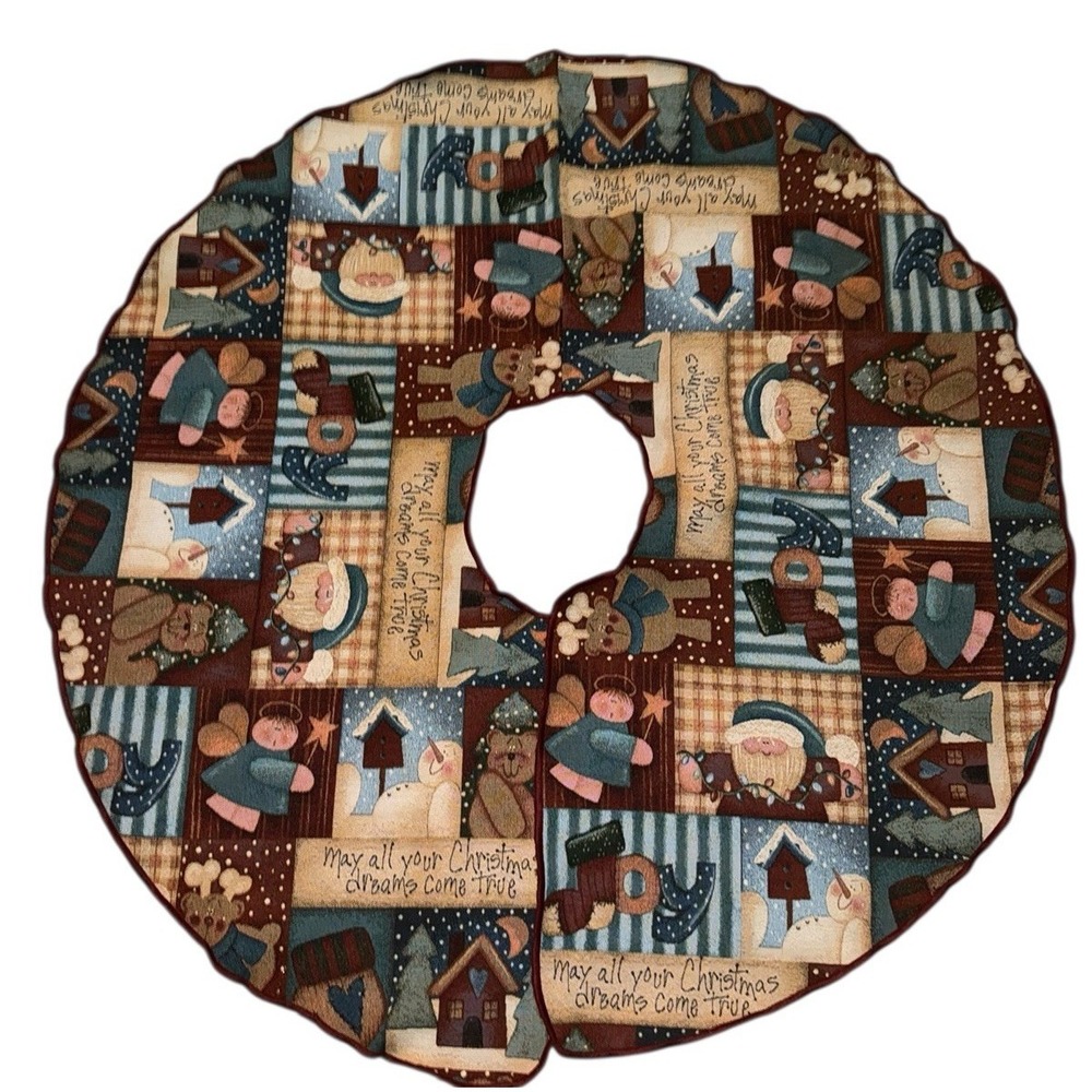 Mohawk Home Tapestry Christmas Tree Skirt 51" Diameter Vintage